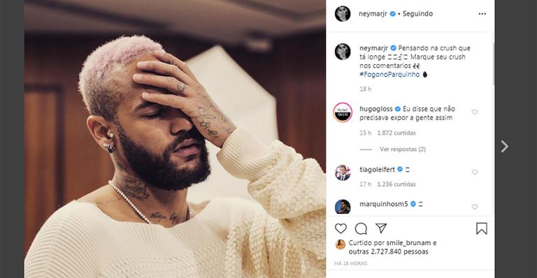 Neymar menciona ‘crush' em post e deixa fãs intrigados 