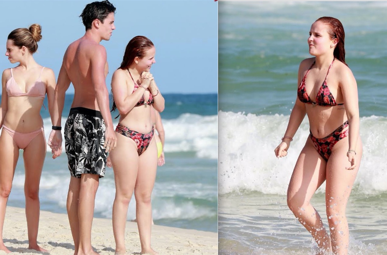 Larissa Manoela mostra corpão em dia de praia com namorado 