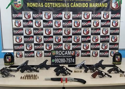 Trio é preso com arsenal que seria usado para atacar facção rival em Manaus