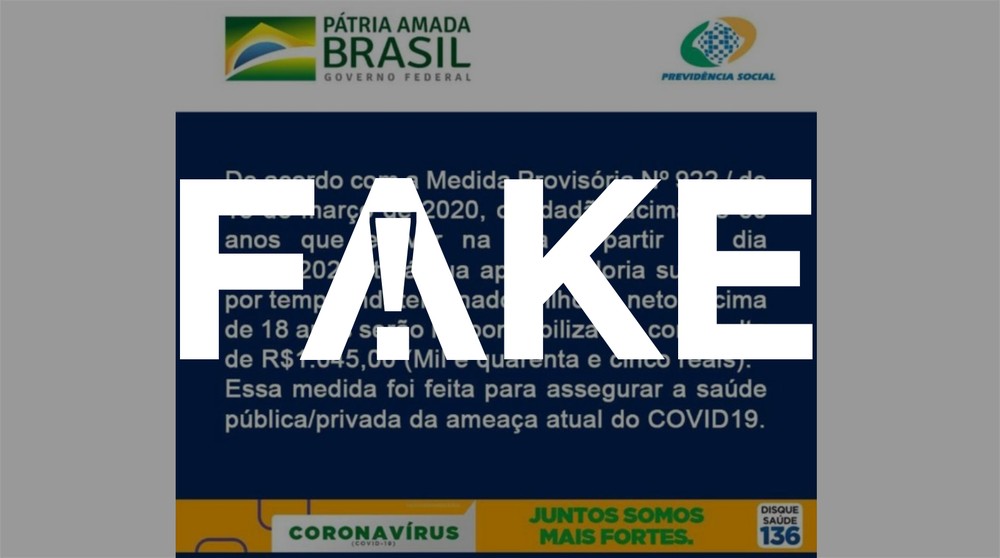 Medida que tira aposentadoria de idosos que saírem de casa durante quarentena é falsa