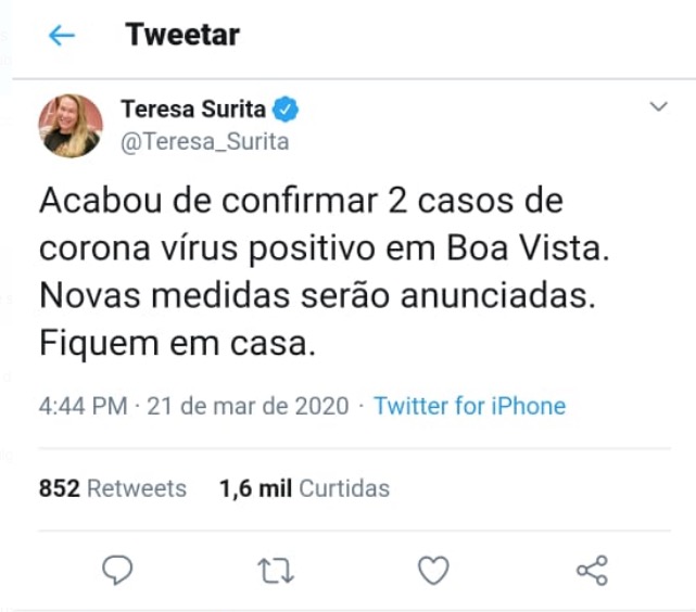Roraima anuncia primeiros casos e Brasil passa a ter registro de coronavírus em todos os Estados