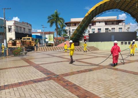Ruas de Parintins passam por higienização após casos de coronavírus 