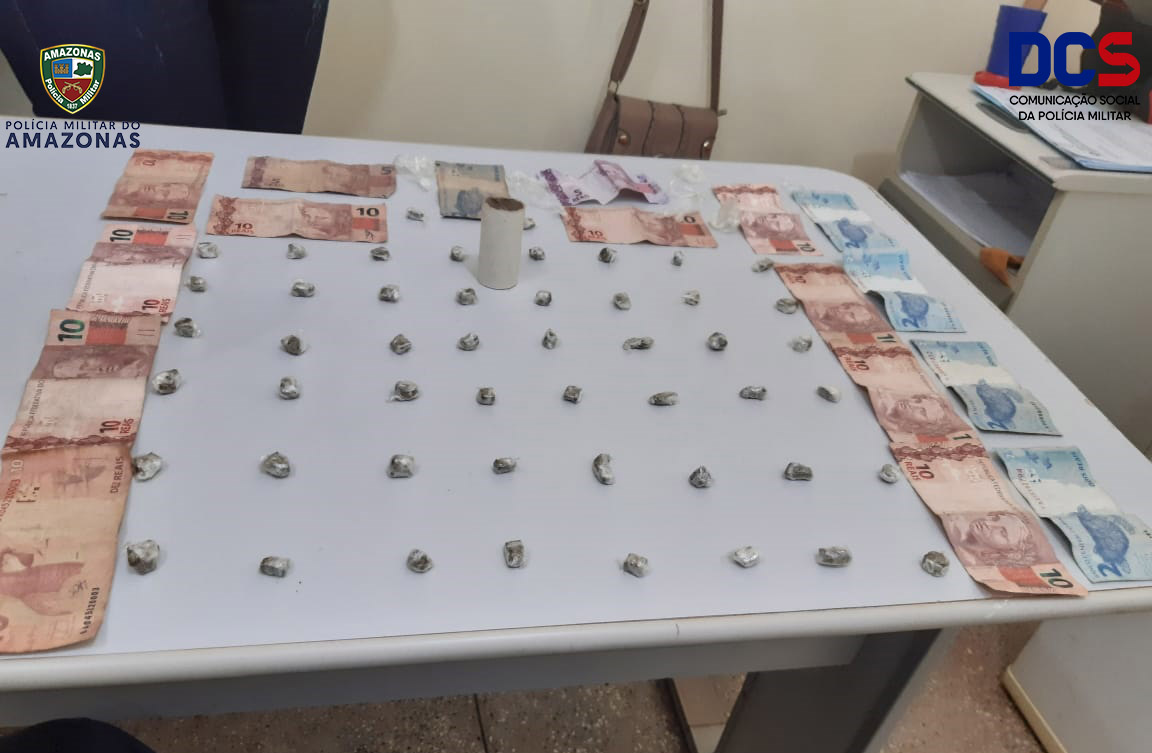 Suspeito é preso após tentar esconder drogas da polícia no Amazonas