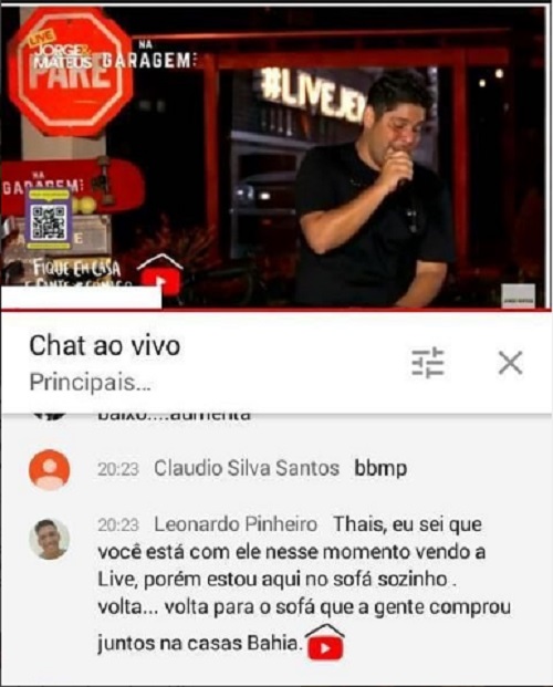 Ao desabafar durante live de Jorge & Mateus, jovem viraliza nas redes sociais: 'Volta, Thais'