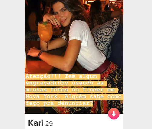 Mariana Goldfarb descobre que foto é usada em perfil do Tinder e faz apelo 
