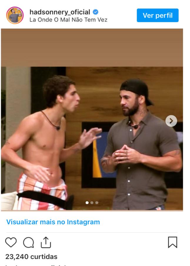 Ex-BBB Hadson Nery manifesta apoio a Felipe Prior após acusações de estupro