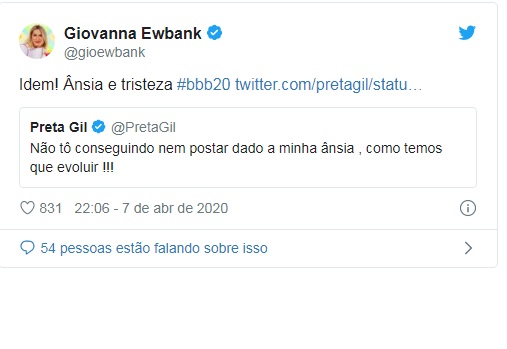 Gio Ewbank e Preta Gil detonam comentários racistas de Ivy no BBB20