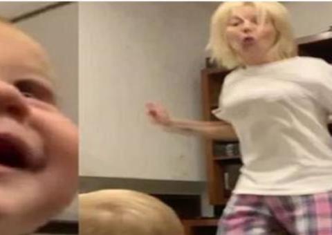 Em homenagem a Moraes Moreira, Luiza Possi dança com filho Lucca, de 9 meses