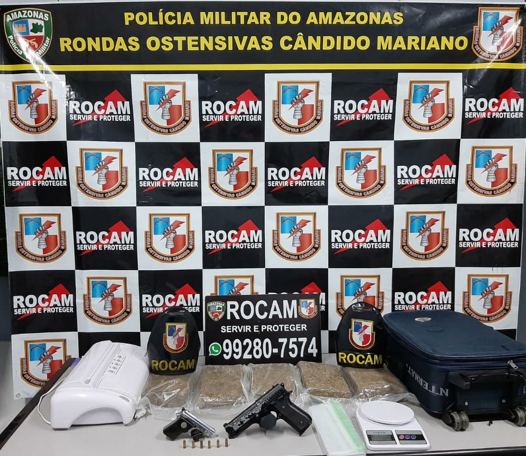 Homem é preso com pistola e drogas na zona Norte de Manaus 