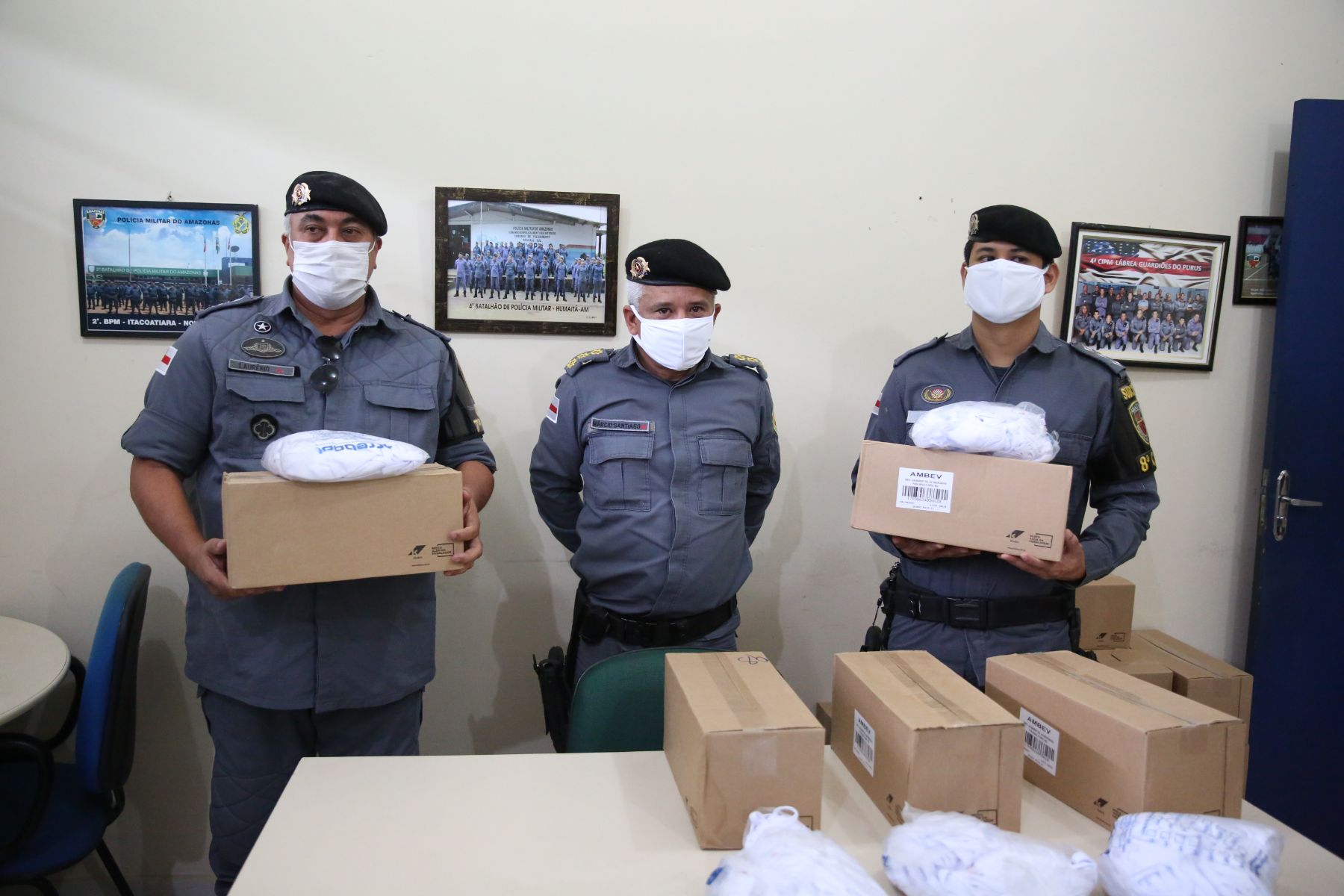  No Amazonas, policiais militares recebem equipamentos de proteção contra covid-19
