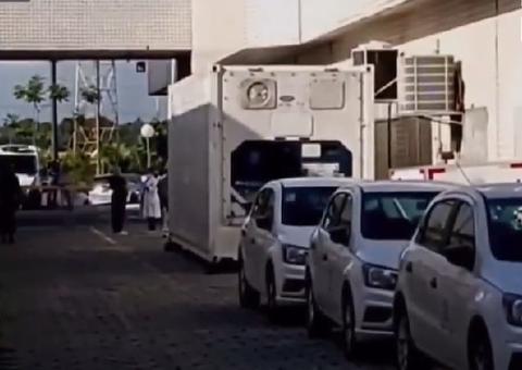 Vídeo mostra câmara frigorífica instalada no Hospital João Lúcio