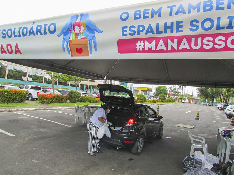 Drive-thru do Manaus Solidária só funciona a partir de quarta-feira