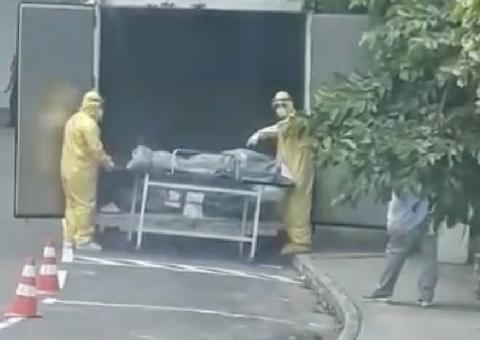 Vídeo mostra corpos em caminhão frigorífico no Hospital 28 de Agosto