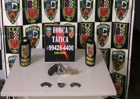 Homem que participou de assalto a loteria é preso com revólver em rua de Manaus 