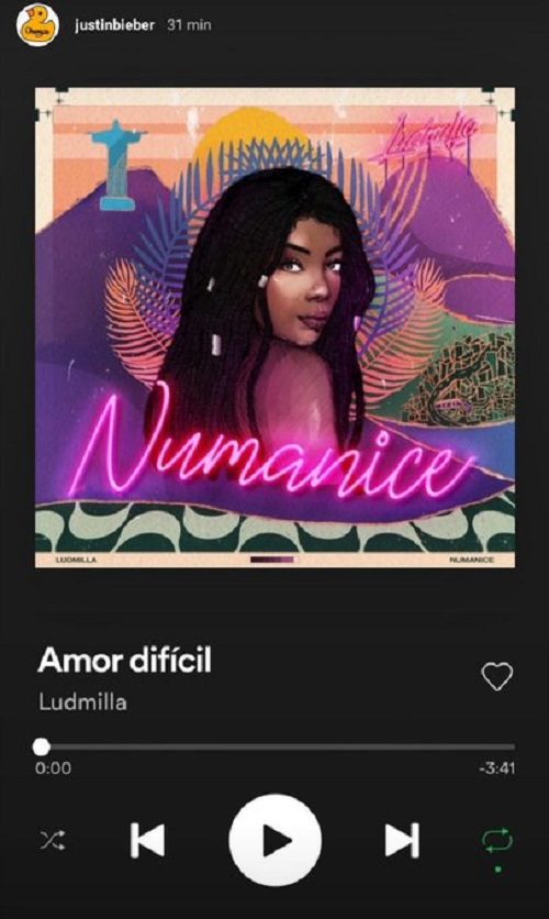 Justin Bieber surpreende fãs ao compartilhar música de Ludmilla