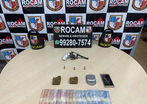 Homem é preso com arma e drogas em rua de Manaus 