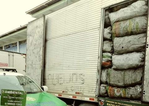 Homem é preso e caminhão com carvão irregular é apreendido em Manaus  