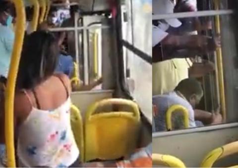 Vídeo mostra mulher sendo agredida e expulsa de ônibus por não usar máscara 