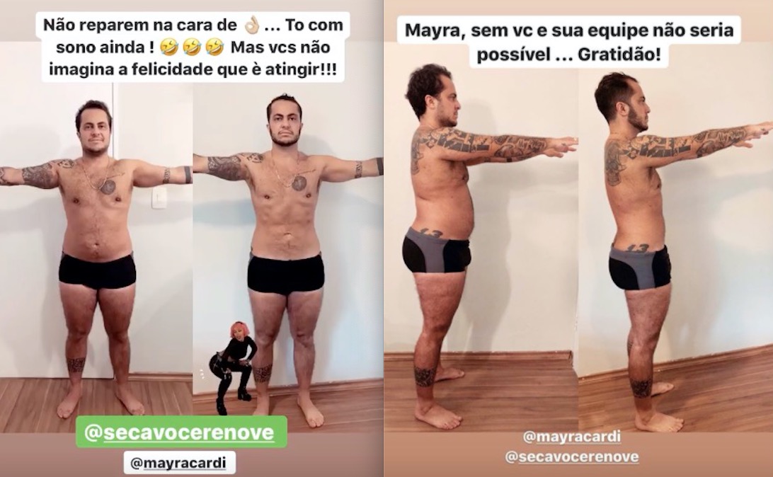 Thammy Miranda emagrece 10kg com Mayra Cardi e mostra antes e depois