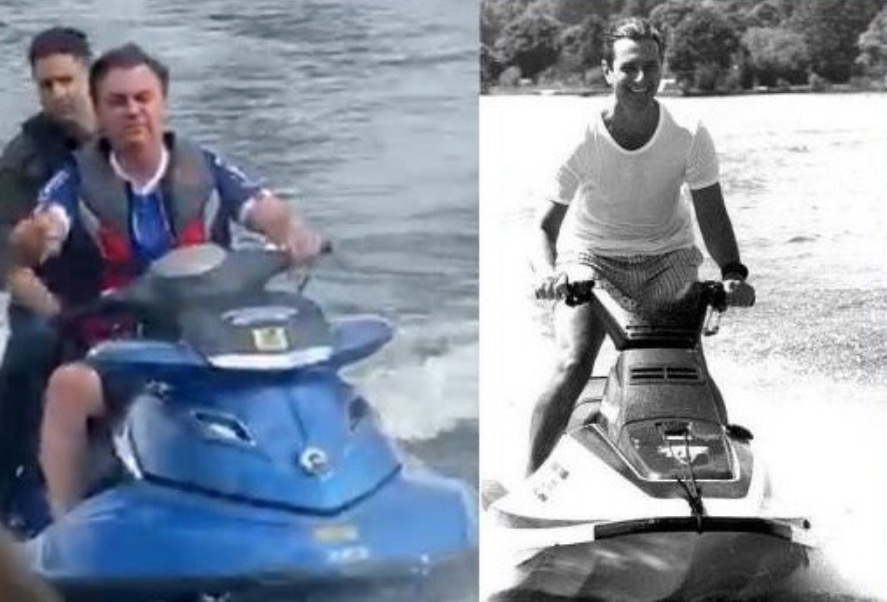 Collor compartilha comparação com Bolsonaro em passeio de jet ski e manda recado: 'vai afundar'