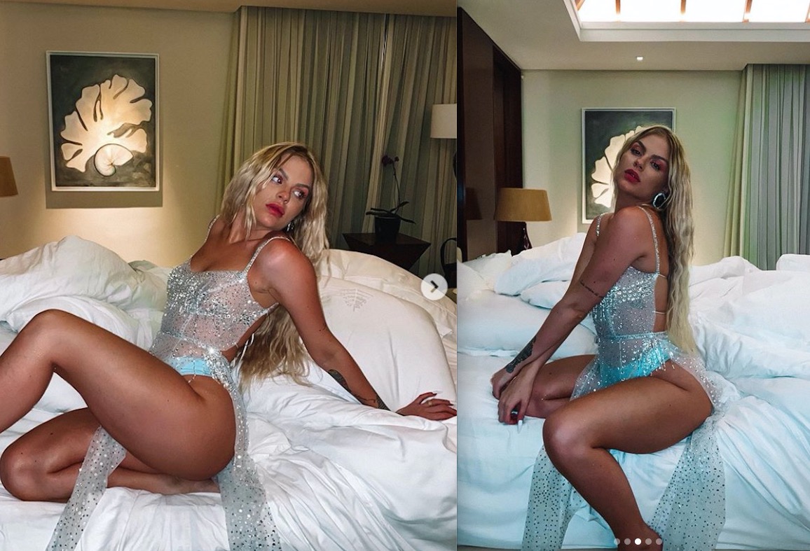 Luísa Sonza sensualiza na cama ostentando corpão