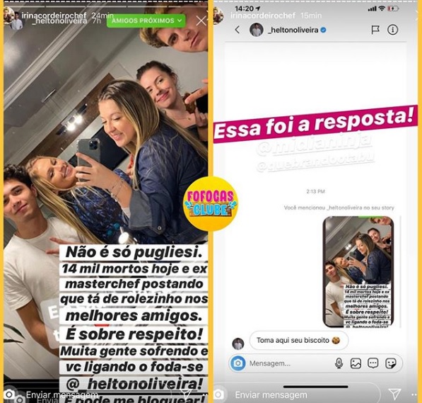 Ex-MasterChef Helton Oliveira é exposto por colega após furar quarentena: ‘você ligando o f***-se'