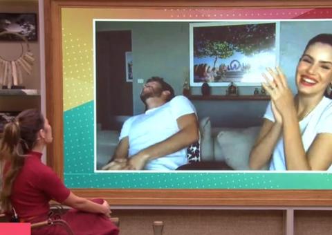 Patrícia Poeta chama Klebber Toledo de Cléber Machado e ator cai na gargalhada