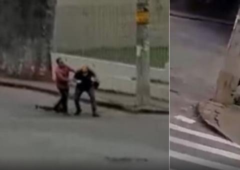 Empresário chuta câmera e agride repórter da Globo com tripé; vídeo