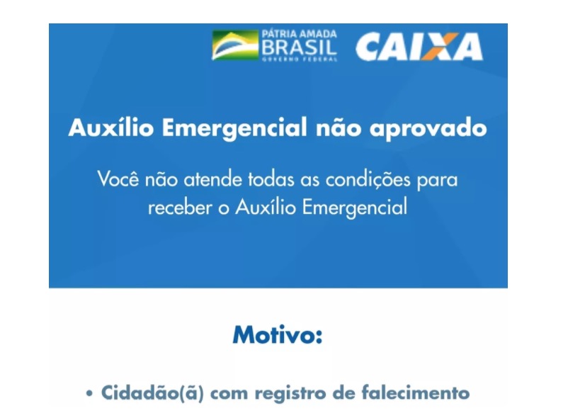 Trabalhadores descobrem que 'estão mortos' ao terem auxílio emergencial negado