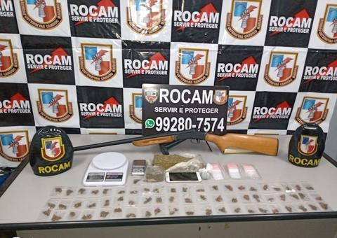 Homem que vendia drogas armado com espingarda é preso em Manaus