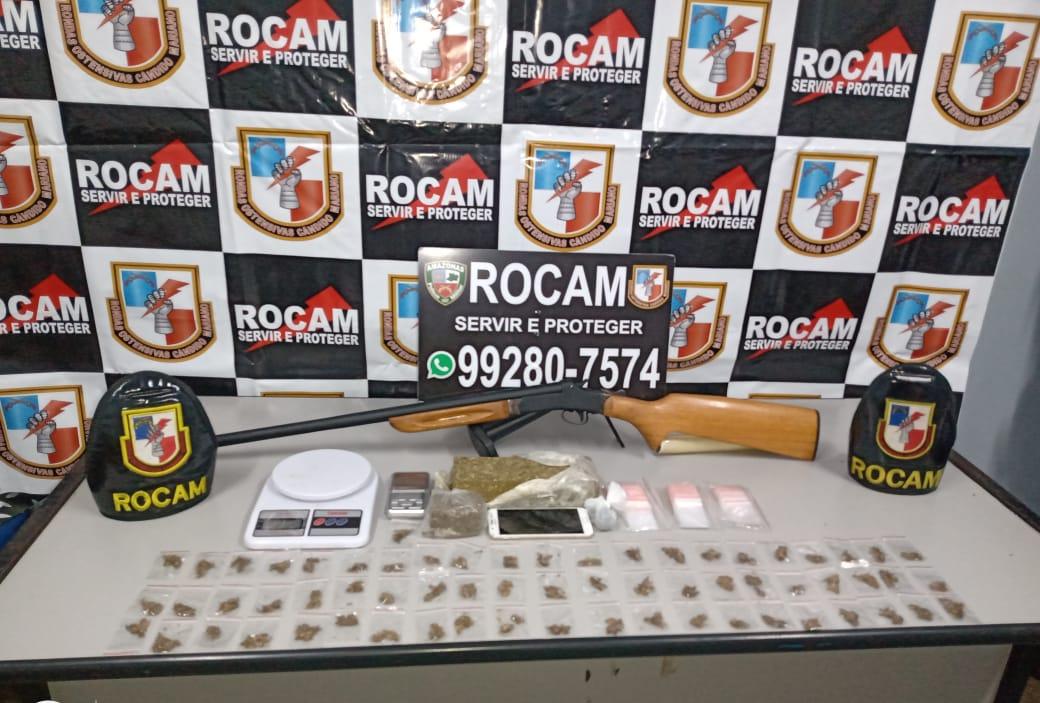 Homem que vendia drogas armado com espingarda é preso em Manaus
