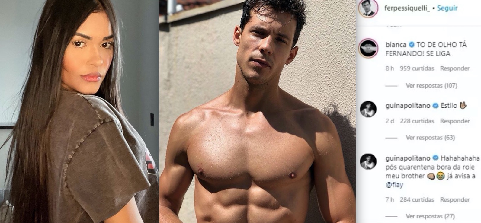 Ex-bbb Flayslane engata affair com modelo gato e 'Boca Rosa' dispara: 'tô de olho'