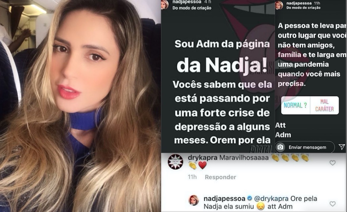 Nadja Pessoa estaria desaparecida em meio a crise de depressão e fãs se preocupam