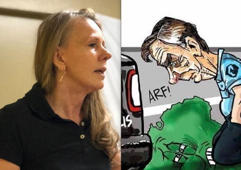 Vanessa Grazziotin posta charge de Bolsonaro asfixiando Brasil comparando com caso George Floyd 