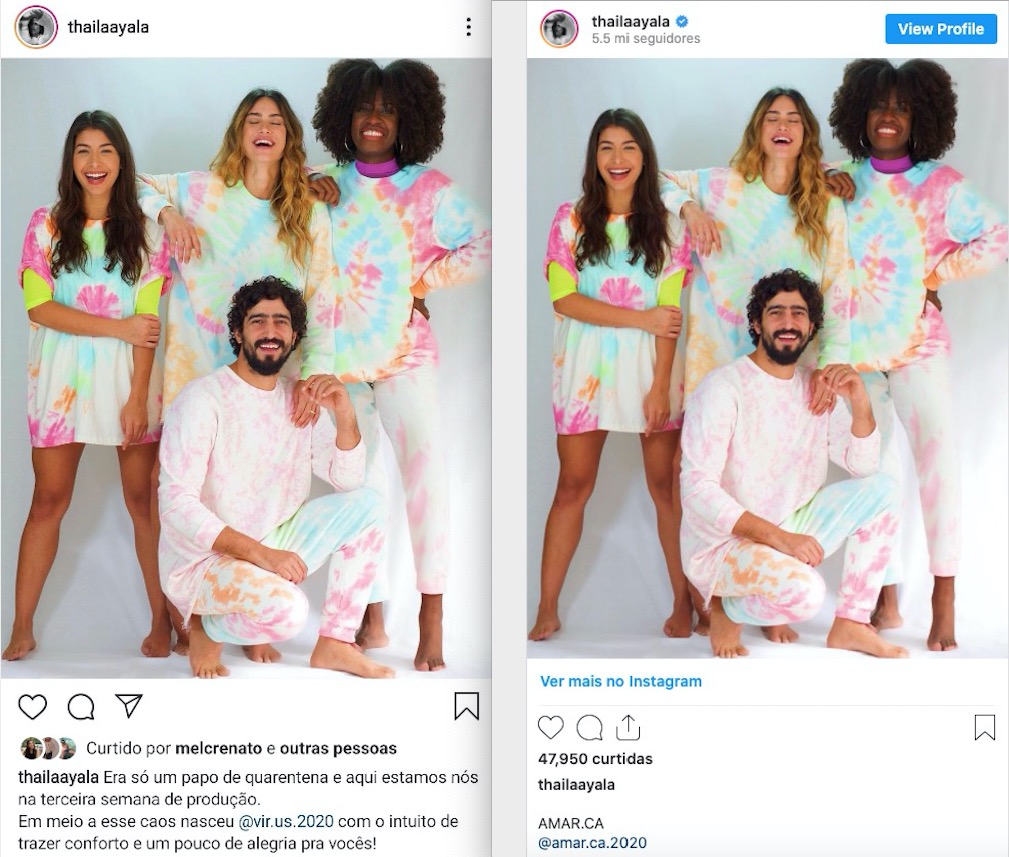 Thaila Ayala é detonada ao lançar marca de roupas ‘VIR.US.2020’