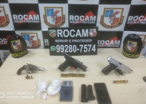 Suspeito é preso com diversas armas de fogo e por tráfico de drogas em Manaus