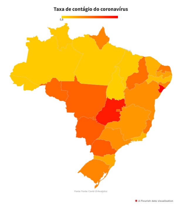 Amazonas tem redução na epidemia da Covid-19, mostra Mapa de Transmissão