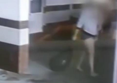 Mãe que atirou filho pela janela, foi flagrada arrastando corpo pelo prédio