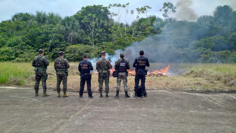 PF incinera mais de meia tonelada de maconha no Amazonas