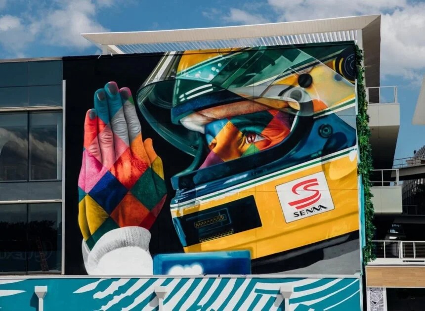 Kobra inaugura mural de Ayrton Senna nos EUA