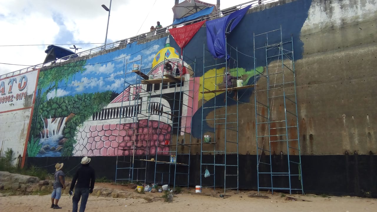 Artistas amazonenses decoram orla de Manaus com murais criativos
