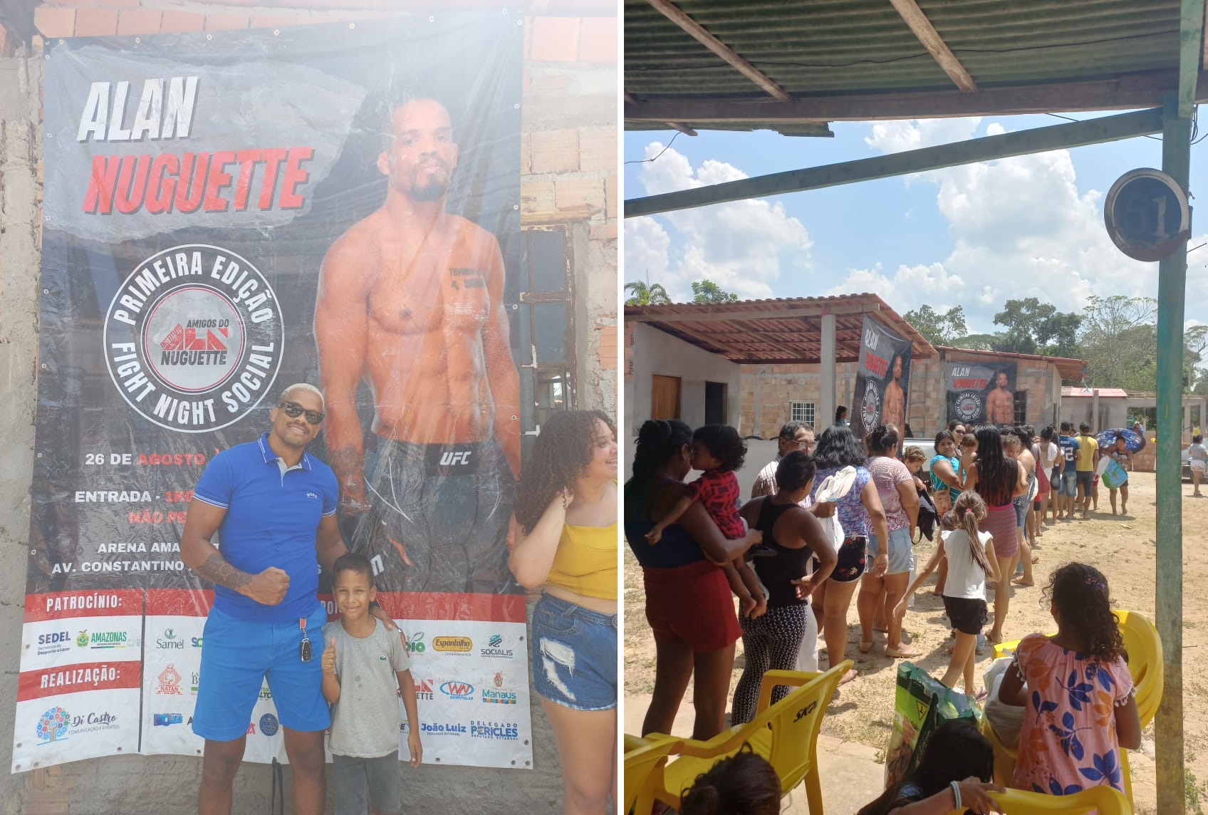Alan Nuguette entrega tonelada de alimentos após sucesso do Fight Night Social