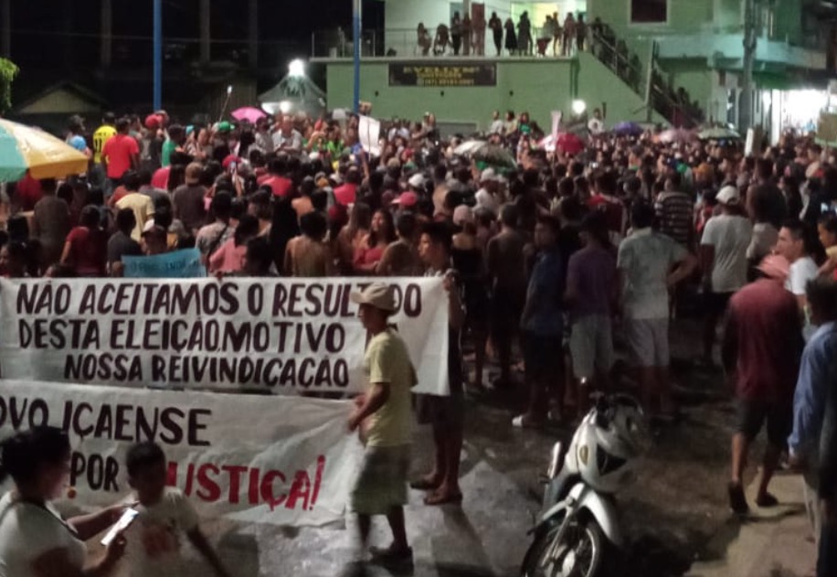 População vai à ruas para protestar contra vitória de prefeito no Amazonas