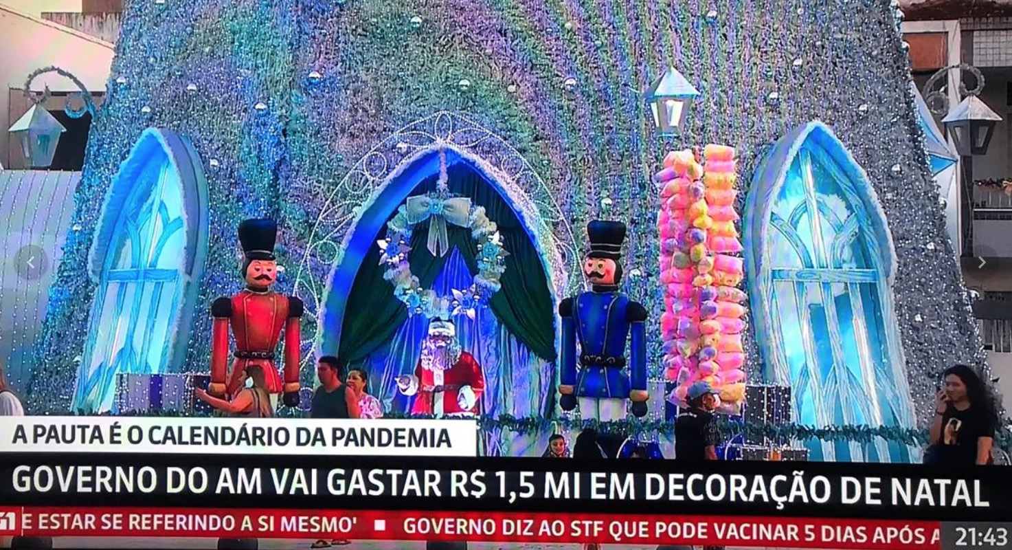 Gasto milionário decoração de natal no Amazonas é destaque nacional