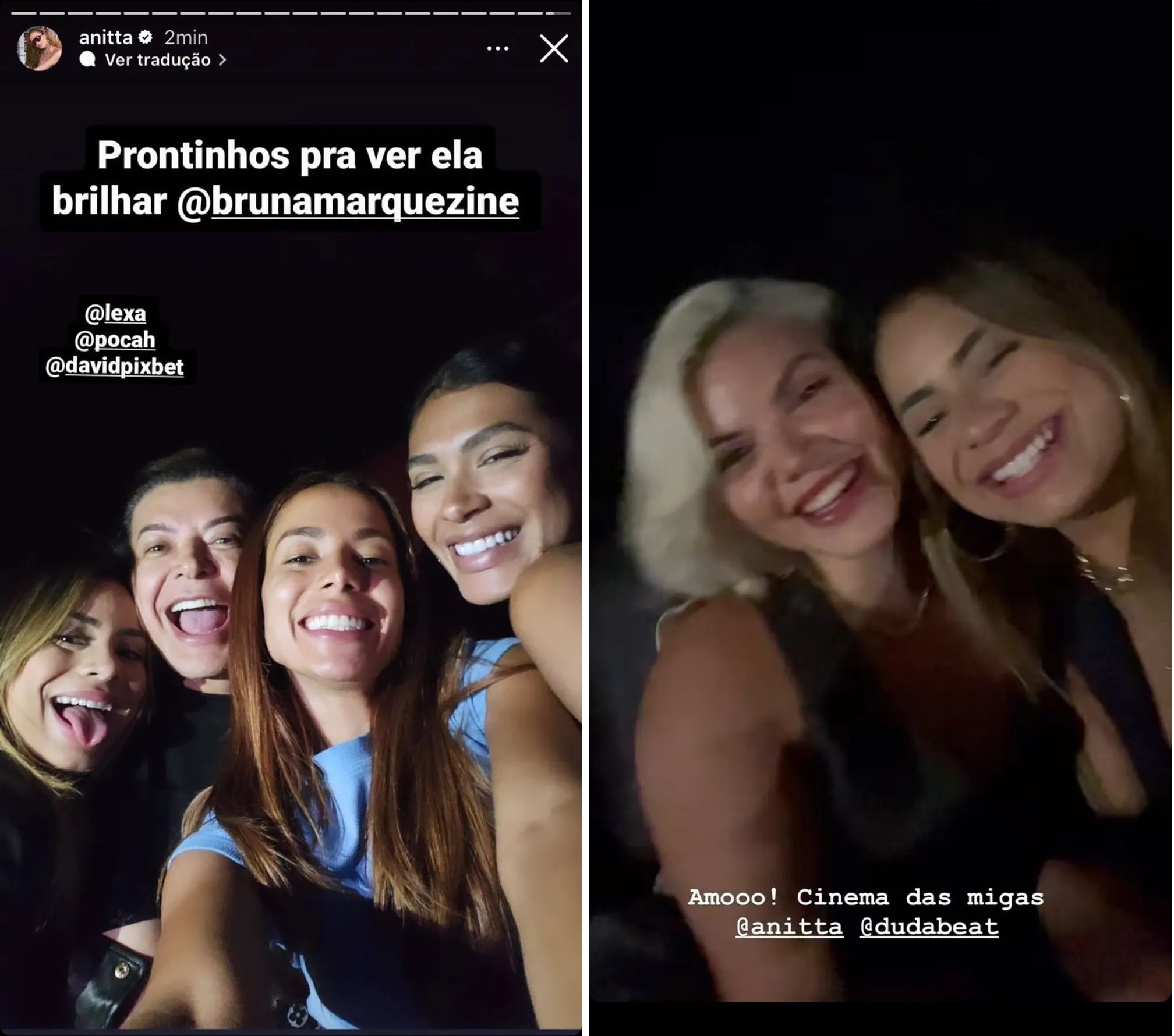 Anitta e mais famosos vão ao cinema prestigiar Bruna Marquezine em Besouro Azul