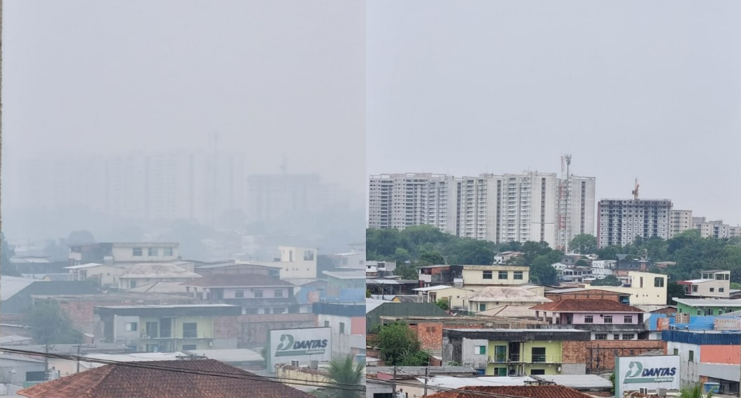 Chuva ameniza fumaça, mas qualidade do ar continua péssima em bairros de Manaus