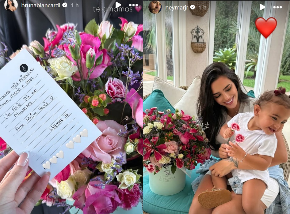 Bruna Biancardi ganha recado apaixonado de Neymar no Dia das Mulheres