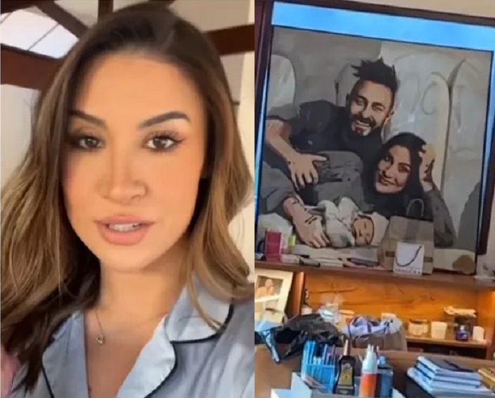 Bianca Andrade mantém quadro com foto de Fred em casa após separação