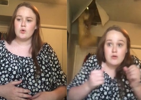 Mulher cai do teto enquanto filha grava vídeo no Tiktok; vídeo