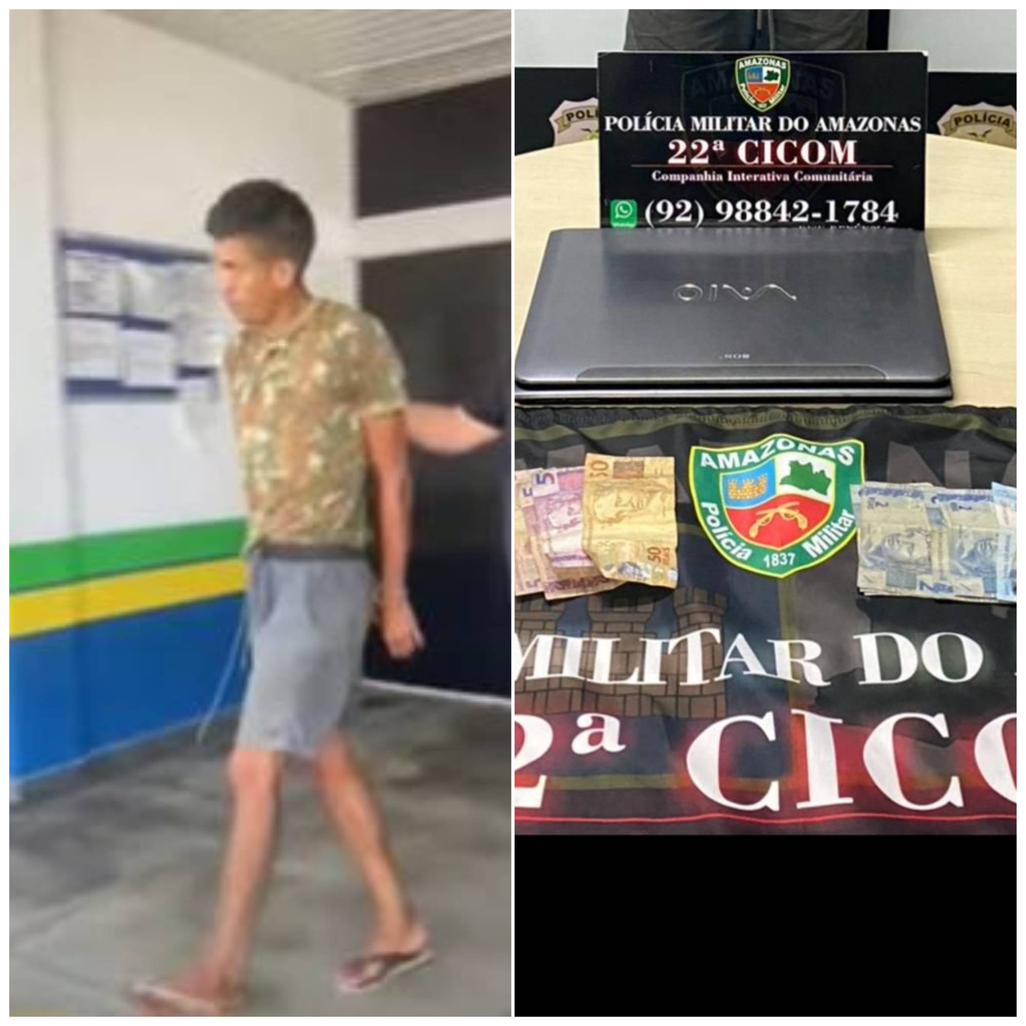 Homem é preso após invadir e roubar delegacia em Manaus 